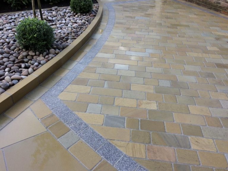 Yorkstone driveway laid near Calderstones in South Liverpool