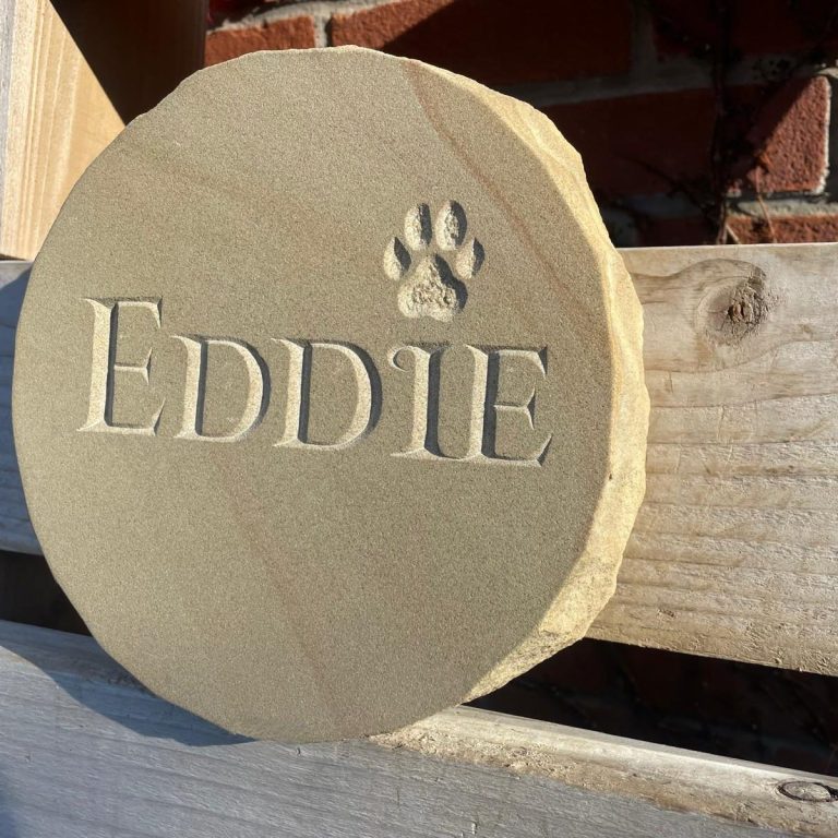 Hand carved pet memorial stone