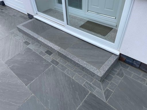 Natural stone step on Liverpool driveway project